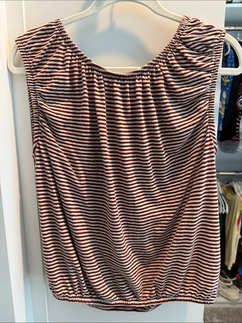 Madewell Striped Sleeveless Tank - Brown & White